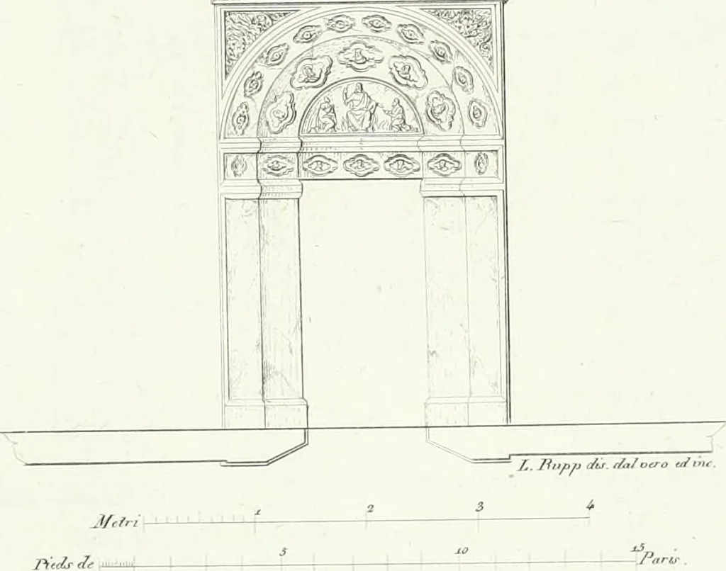 An illustration from Description de la cathédrale de Milan : accompagnée d'observations historiques et critiques sur sa construction et sur les monumens d'art dont elle est enrichie, 1823, leaf 277