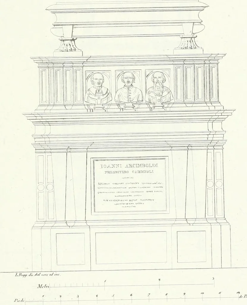 An illustration from Description de la cathédrale de Milan : accompagnée d'observations historiques et critiques sur sa construction et sur les monumens d'art dont elle est enrichie, 1823, leaf 279