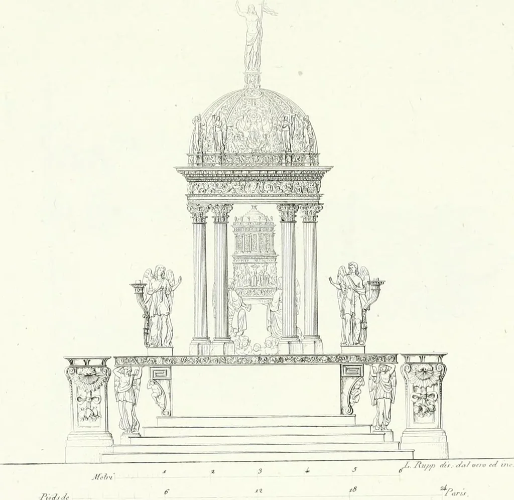 An illustration from Description de la cathédrale de Milan : accompagnée d'observations historiques et critiques sur sa construction et sur les monumens d'art dont elle est enrichie, 1823, leaf 289