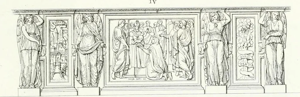 An illustration from Description de la cathédrale de Milan : accompagnée d'observations historiques et critiques sur sa construction et sur les monumens d'art dont elle est enrichie, 1823, leaf 323