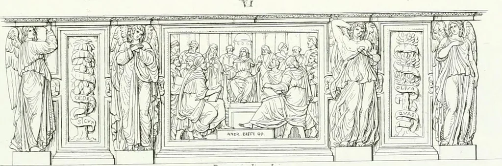 An illustration from Description de la cathédrale de Milan : accompagnée d'observations historiques et critiques sur sa construction et sur les monumens d'art dont elle est enrichie, 1823, leaf 323