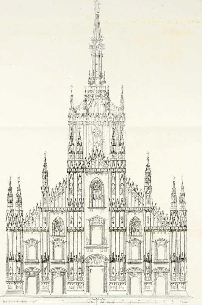 An illustration from Description de la cathédrale de Milan : accompagnée d'observations historiques et critiques sur sa construction et sur les monumens d'art dont elle est enrichie, 1823, leaf 334