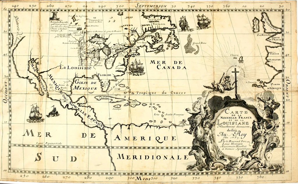 An illustration from Description de la Louisiane, : nouvellement decouverte au sud' oüest de la Nouvelle France, par ordre du roy. Avec la carte du pays: Les moeurs & la maniere de vivre des sauvages., 1683, leaf 18