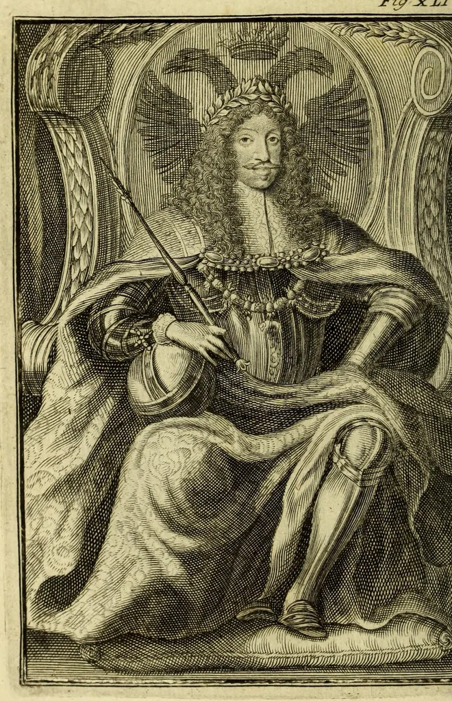 An illustration from Description de l'univers, : contenant les differents systemes du monde, les cartes generales & particulieres de la geographie ancienne & moderne : les plans & les profils des principales villes & des autres lieux plus considerables de la terre; avec les portraits des souverains qui y commandent, leurs blasons, titres & livrées : et les mœurs, religions, gouvernemens & divers habillemens de chaque nation. Dediée au roy., 1685, leaf 172