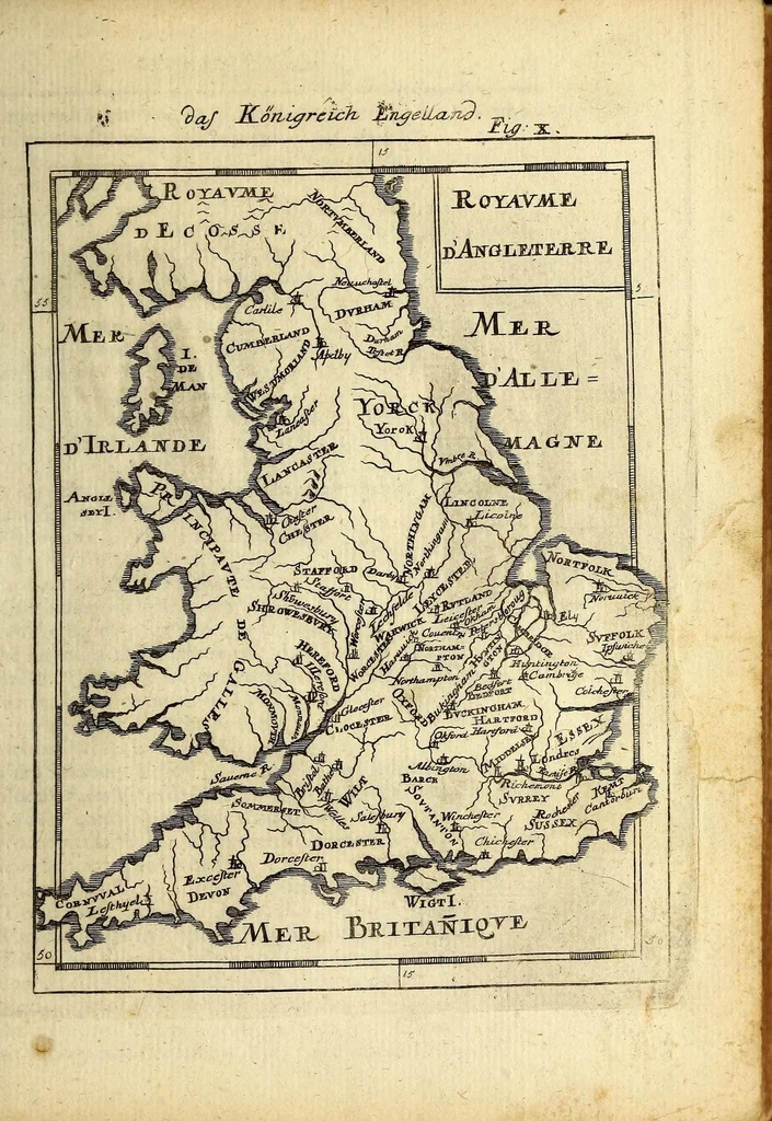 An illustration from Description de l'univers, : contenant les differents systemes du monde, les cartes generales & particulieres de la geographie ancienne & moderne : les plans & les profils des principales villes & des autres lieux plus considerables de la terre; avec les portraits des souverains qui y commandent, leurs blasons, titres & livrées : et les mœurs, religions, gouvernemens & divers habillemens de chaque nation. Dediée au roy., 1685, leaf 49