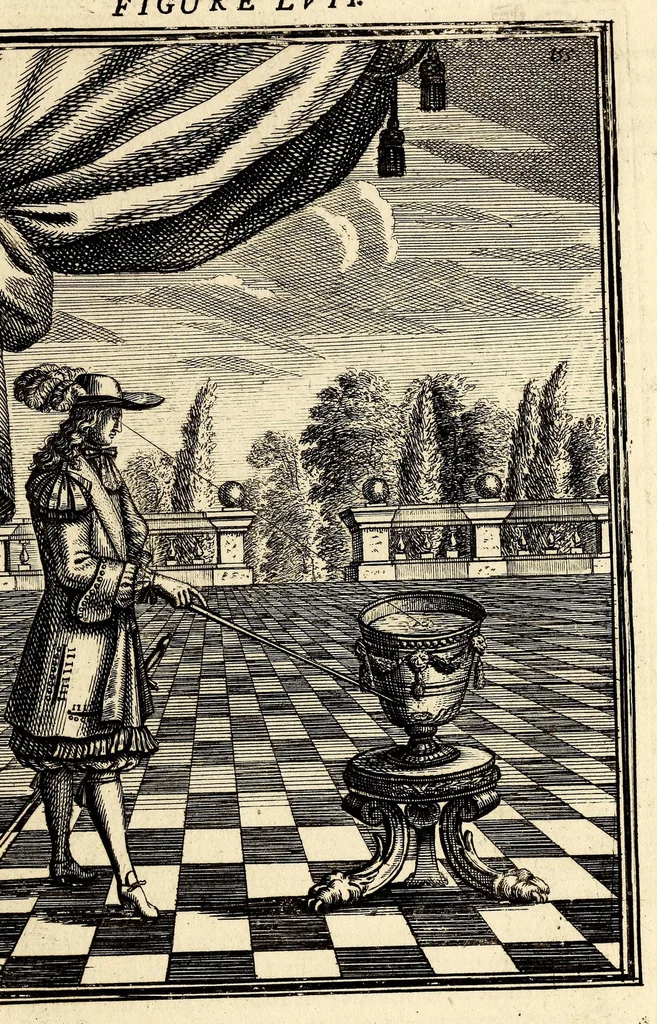 An illustration from Description de l'univers, : contenant les differents systêmes du monde, les cartes generales & particulieres de la geographie ancienne & moderne : les plans & les profils des principales villes & des autres lieux plus considerables de la terre ; avec les portraits des souverains qui y commandent, leurs blasons, titres & livrées : et les mœurs, religions, gouvernemens & divers habillemens de chaque nation. Dediee au roy., 1683, leaf 185