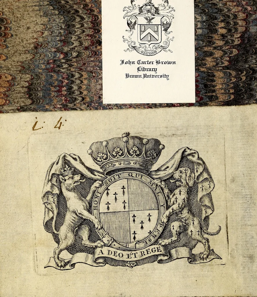 An illustration from Description de l'univers, : contenant les differents systêmes du monde, les cartes generales & particulieres de la geographie ancienne & moderne : les plans & les profils des principales villes & des autres lieux plus considerables de la terre ; avec les portraits des souverains qui y commandent, leurs blasons, titres & livrées : et les mœurs, religions, gouvernemens & divers habillemens de chaque nation. Dediee au roy., 1683, leaf 2