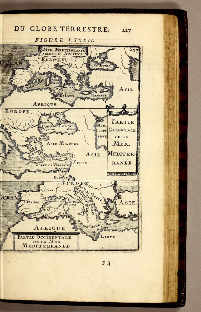 An illustration from Description de l'univers, : contenant les differents systêmes du monde, les cartes generales & particulieres de la geographie ancienne & moderne : les plans & les profils des principales villes & des autres lieux plus considerables de la terre ; avec les portraits des souverains qui y commandent, leurs blasons, titres & livrées : et les mœurs, religions, gouvernemens & divers habillemens de chaque nation. Dediee au roy., 1683, leaf 257