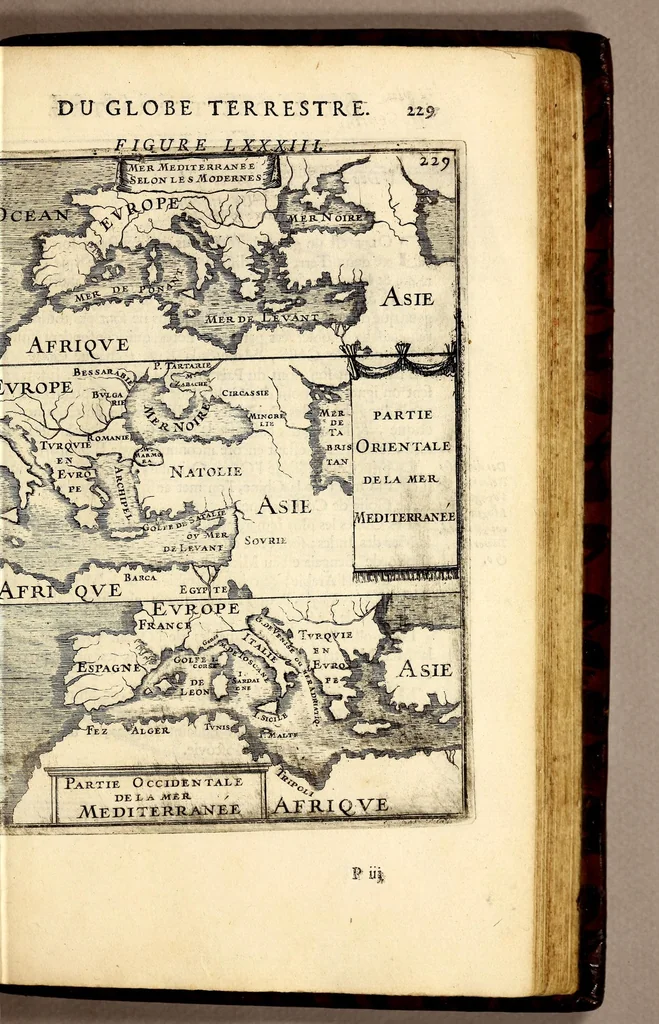 An illustration from Description de l'univers, : contenant les differents systêmes du monde, les cartes generales & particulieres de la geographie ancienne & moderne : les plans & les profils des principales villes & des autres lieux plus considerables de la terre ; avec les portraits des souverains qui y commandent, leurs blasons, titres & livrées : et les mœurs, religions, gouvernemens & divers habillemens de chaque nation. Dediee au roy., 1683, leaf 261