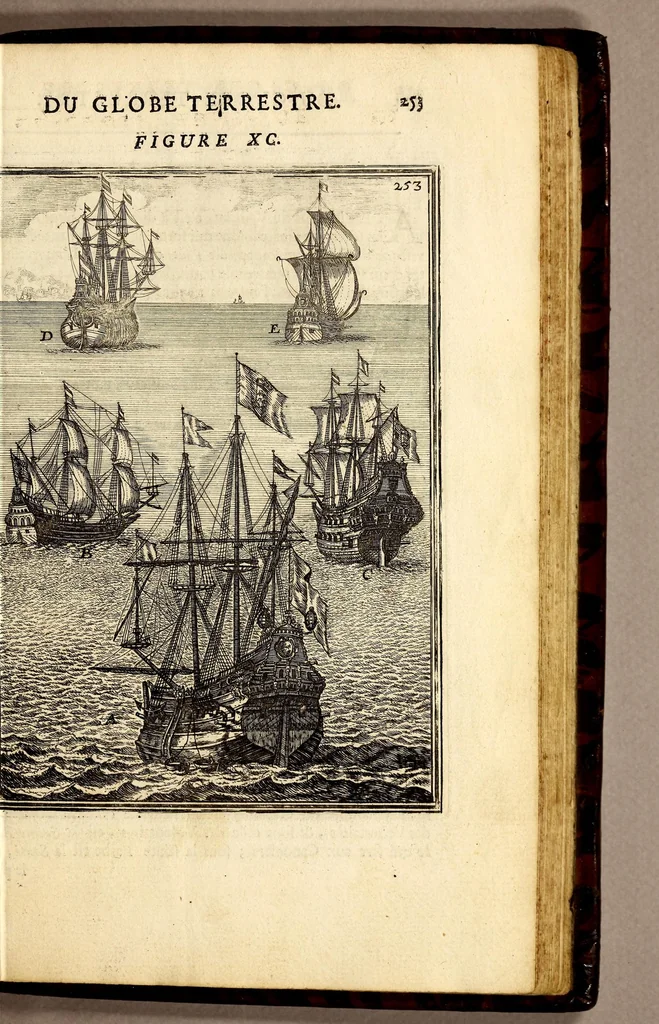 An illustration from Description de l'univers, : contenant les differents systêmes du monde, les cartes generales & particulieres de la geographie ancienne & moderne : les plans & les profils des principales villes & des autres lieux plus considerables de la terre ; avec les portraits des souverains qui y commandent, leurs blasons, titres & livrées : et les mœurs, religions, gouvernemens & divers habillemens de chaque nation. Dediee au roy., 1683, leaf 285
