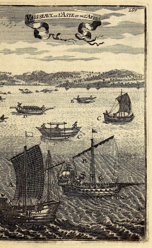 An illustration from Description de l'univers, : contenant les differents systêmes du monde, les cartes generales & particulieres de la geographie ancienne & moderne : les plans & les profils des principales villes & des autres lieux plus considerables de la terre ; avec les portraits des souverains qui y commandent, leurs blasons, titres & livrées : et les mœurs, religions, gouvernemens & divers habillemens de chaque nation. Dediee au roy., 1683, leaf 299