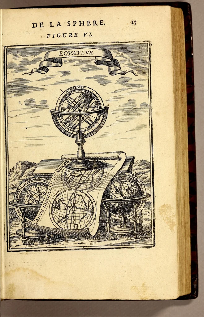 An illustration from Description de l'univers, : contenant les differents systêmes du monde, les cartes generales & particulieres de la geographie ancienne & moderne : les plans & les profils des principales villes & des autres lieux plus considerables de la terre ; avec les portraits des souverains qui y commandent, leurs blasons, titres & livrées : et les mœurs, religions, gouvernemens & divers habillemens de chaque nation. Dediee au roy., 1683, leaf 45