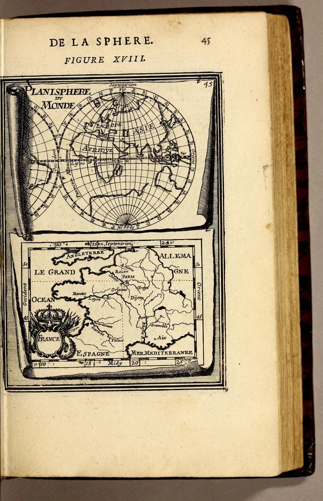 An illustration from Description de l'univers, : contenant les differents systêmes du monde, les cartes generales & particulieres de la geographie ancienne & moderne : les plans & les profils des principales villes & des autres lieux plus considerables de la terre ; avec les portraits des souverains qui y commandent, leurs blasons, titres & livrées : et les mœurs, religions, gouvernemens & divers habillemens de chaque nation. Dediee au roy., 1683, leaf 75
