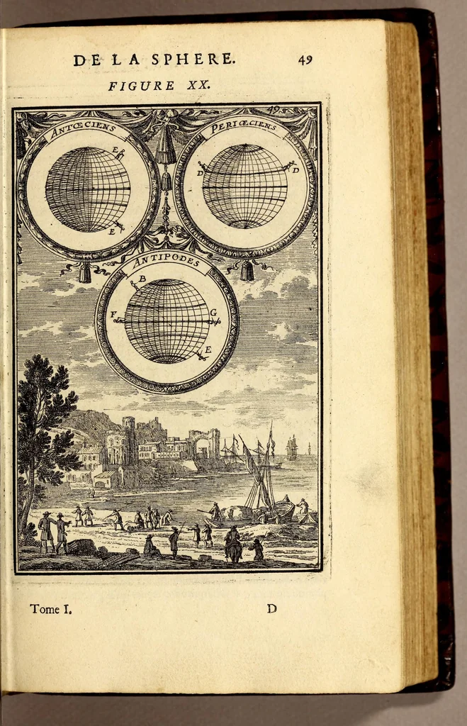 An illustration from Description de l'univers, : contenant les differents systêmes du monde, les cartes generales & particulieres de la geographie ancienne & moderne : les plans & les profils des principales villes & des autres lieux plus considerables de la terre ; avec les portraits des souverains qui y commandent, leurs blasons, titres & livrées : et les mœurs, religions, gouvernemens & divers habillemens de chaque nation. Dediee au roy., 1683, leaf 79
