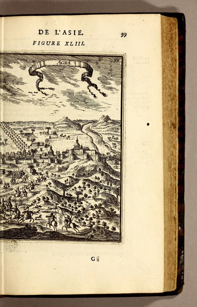 An illustration from Description de l'univers, : contenant les differents systêmes du monde, les cartes generales & particulieres de la geographie ancienne & moderne : les plans & les profils des principales villes & des autres lieux plus considerables de la terre ; avec les portraits des souverains qui y commandent, leurs blasons, titres & livrées : et les mœurs, religions, gouvernemens & divers habillemens de chaque nation. Dediee au roy., 1683, leaf 115