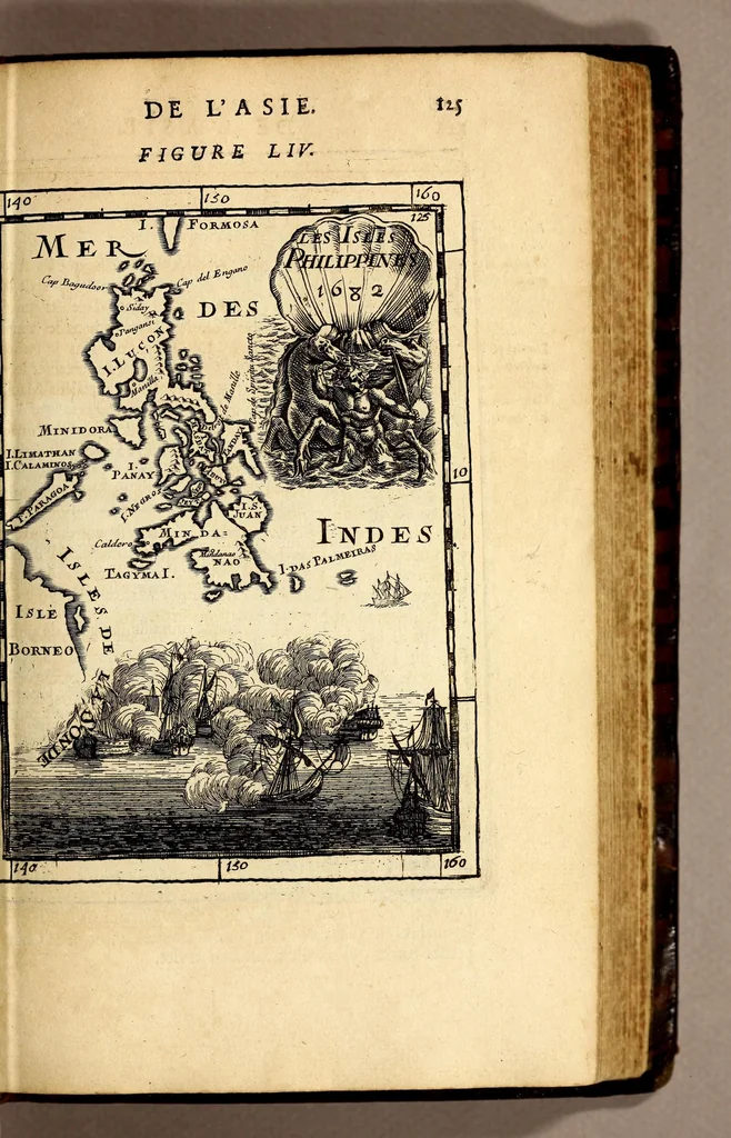 An illustration from Description de l'univers, : contenant les differents systêmes du monde, les cartes generales & particulieres de la geographie ancienne & moderne : les plans & les profils des principales villes & des autres lieux plus considerables de la terre ; avec les portraits des souverains qui y commandent, leurs blasons, titres & livrées : et les mœurs, religions, gouvernemens & divers habillemens de chaque nation. Dediee au roy., 1683, leaf 141