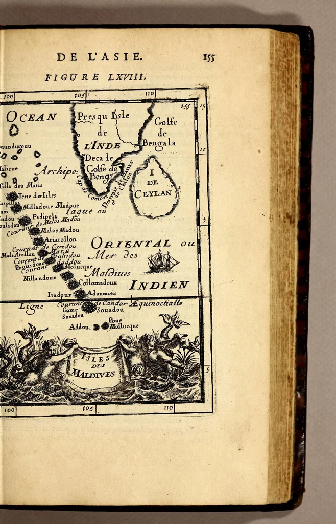 An illustration from Description de l'univers, : contenant les differents systêmes du monde, les cartes generales & particulieres de la geographie ancienne & moderne : les plans & les profils des principales villes & des autres lieux plus considerables de la terre ; avec les portraits des souverains qui y commandent, leurs blasons, titres & livrées : et les mœurs, religions, gouvernemens & divers habillemens de chaque nation. Dediee au roy., 1683, leaf 171