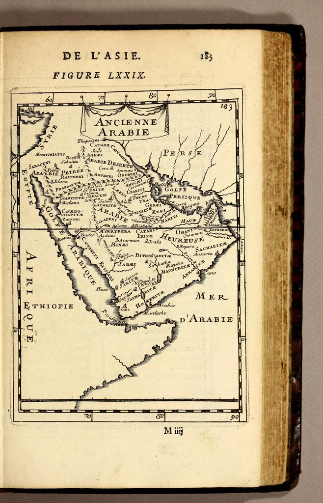 An illustration from Description de l'univers, : contenant les differents systêmes du monde, les cartes generales & particulieres de la geographie ancienne & moderne : les plans & les profils des principales villes & des autres lieux plus considerables de la terre ; avec les portraits des souverains qui y commandent, leurs blasons, titres & livrées : et les mœurs, religions, gouvernemens & divers habillemens de chaque nation. Dediee au roy., 1683, leaf 199