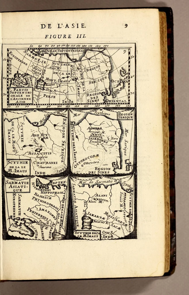 An illustration from Description de l'univers, : contenant les differents systêmes du monde, les cartes generales & particulieres de la geographie ancienne & moderne : les plans & les profils des principales villes & des autres lieux plus considerables de la terre ; avec les portraits des souverains qui y commandent, leurs blasons, titres & livrées : et les mœurs, religions, gouvernemens & divers habillemens de chaque nation. Dediee au roy., 1683, leaf 25