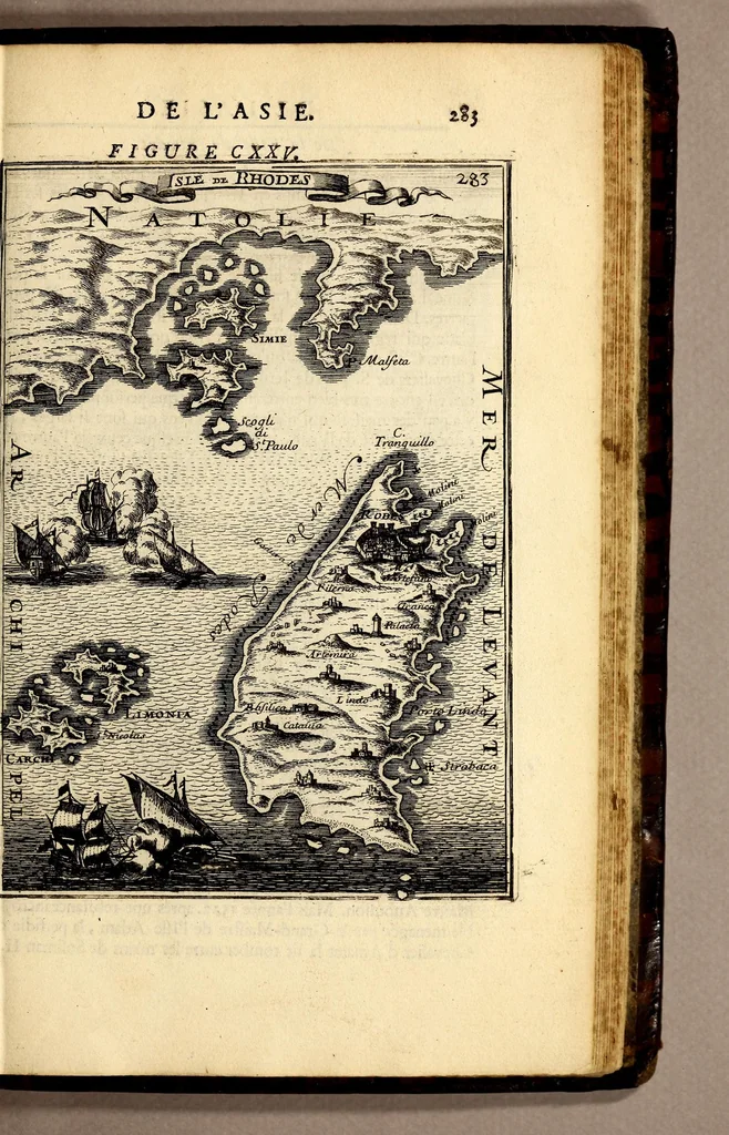 An illustration from Description de l'univers, : contenant les differents systêmes du monde, les cartes generales & particulieres de la geographie ancienne & moderne : les plans & les profils des principales villes & des autres lieux plus considerables de la terre ; avec les portraits des souverains qui y commandent, leurs blasons, titres & livrées : et les mœurs, religions, gouvernemens & divers habillemens de chaque nation. Dediee au roy., 1683, leaf 299