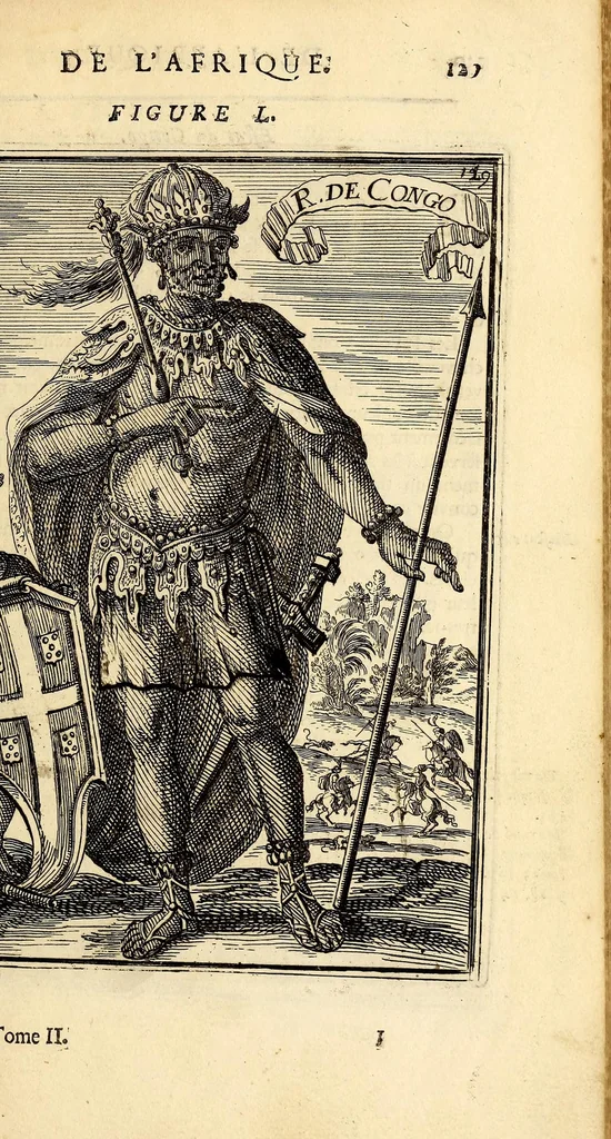 An illustration from Description de l'univers, : contenant les differents systêmes du monde, les cartes generales & particulieres de la geographie ancienne & moderne : les plans & les profils des principales villes & des autres lieux plus considerables de la terre ; avec les portraits des souverains qui y commandent, leurs blasons, titres & livrées : et les mœurs, religions, gouvernemens & divers habillemens de chaque nation. Dediee au roy., 1683, leaf 145