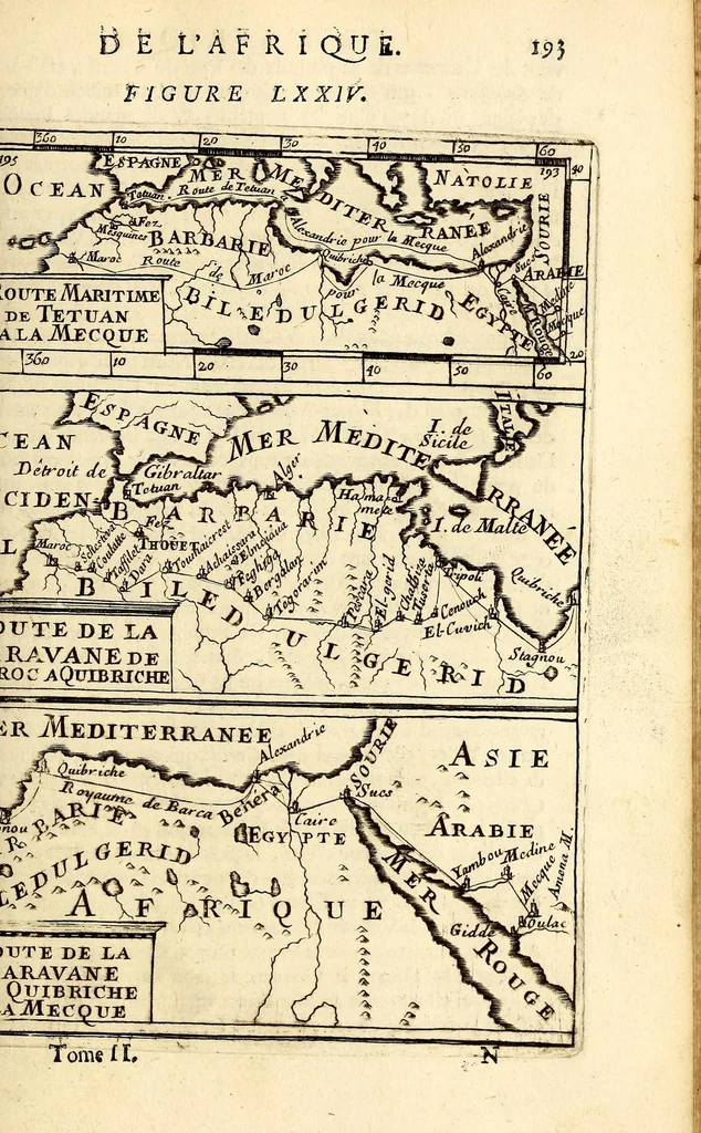 An illustration from Description de l'univers, : contenant les differents systêmes du monde, les cartes generales & particulieres de la geographie ancienne & moderne : les plans & les profils des principales villes & des autres lieux plus considerables de la terre ; avec les portraits des souverains qui y commandent, leurs blasons, titres & livrées : et les mœurs, religions, gouvernemens & divers habillemens de chaque nation. Dediee au roy., 1683, leaf 209