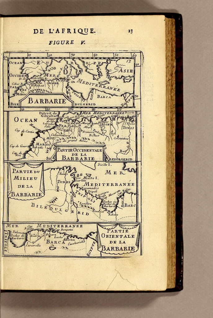 An illustration from Description de l'univers, : contenant les differents systêmes du monde, les cartes generales & particulieres de la geographie ancienne & moderne : les plans & les profils des principales villes & des autres lieux plus considerables de la terre ; avec les portraits des souverains qui y commandent, leurs blasons, titres & livrées : et les mœurs, religions, gouvernemens & divers habillemens de chaque nation. Dediee au roy., 1683, leaf 29