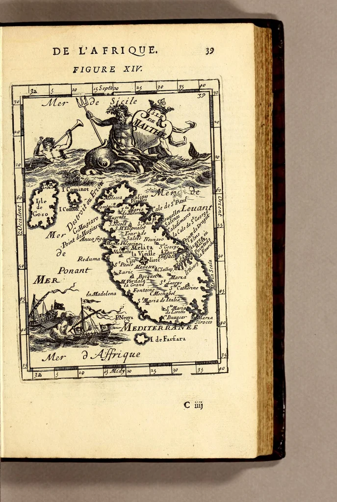 An illustration from Description de l'univers, : contenant les differents systêmes du monde, les cartes generales & particulieres de la geographie ancienne & moderne : les plans & les profils des principales villes & des autres lieux plus considerables de la terre ; avec les portraits des souverains qui y commandent, leurs blasons, titres & livrées : et les mœurs, religions, gouvernemens & divers habillemens de chaque nation. Dediee au roy., 1683, leaf 55