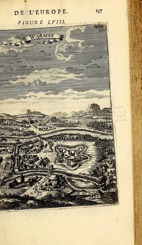 An illustration from Description de l'univers, : contenant les differents systêmes du monde, les cartes generales & particulieres de la geographie ancienne & moderne : les plans & les profils des principales villes & des autres lieux plus considerables de la terre ; avec les portraits des souverains qui y commandent, leurs blasons, titres & livrées : et les mœurs, religions, gouvernemens & divers habillemens de chaque nation. Dediee au roy., 1683, leaf 155