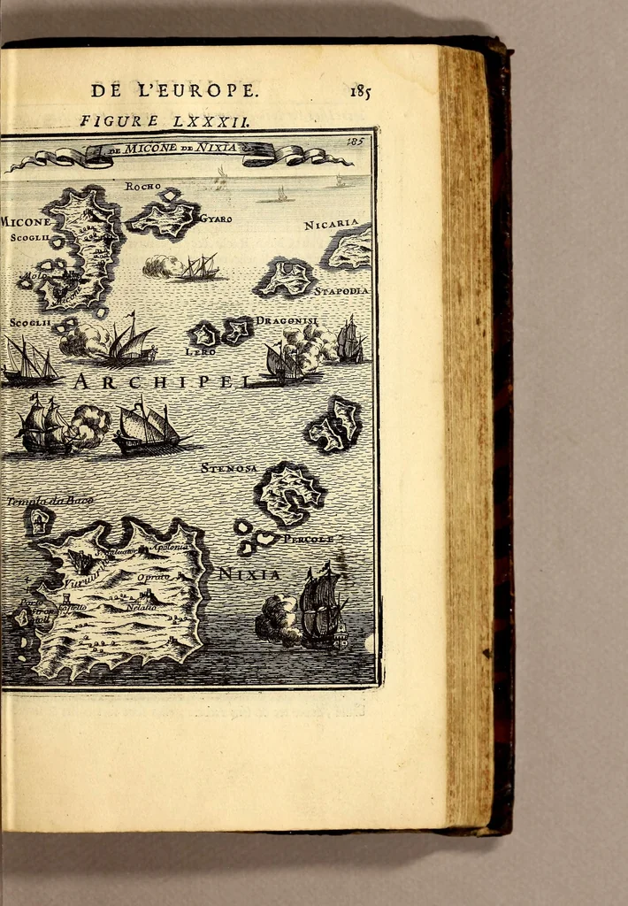 An illustration from Description de l'univers, : contenant les differents systêmes du monde, les cartes generales & particulieres de la geographie ancienne & moderne : les plans & les profils des principales villes & des autres lieux plus considerables de la terre ; avec les portraits des souverains qui y commandent, leurs blasons, titres & livrées : et les mœurs, religions, gouvernemens & divers habillemens de chaque nation. Dediee au roy., 1683, leaf 203