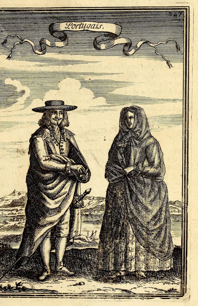 An illustration from Description de l'univers, : contenant les differents systêmes du monde, les cartes generales & particulieres de la geographie ancienne & moderne : les plans & les profils des principales villes & des autres lieux plus considerables de la terre ; avec les portraits des souverains qui y commandent, leurs blasons, titres & livrées : et les mœurs, religions, gouvernemens & divers habillemens de chaque nation. Dediee au roy., 1683, leaf 345