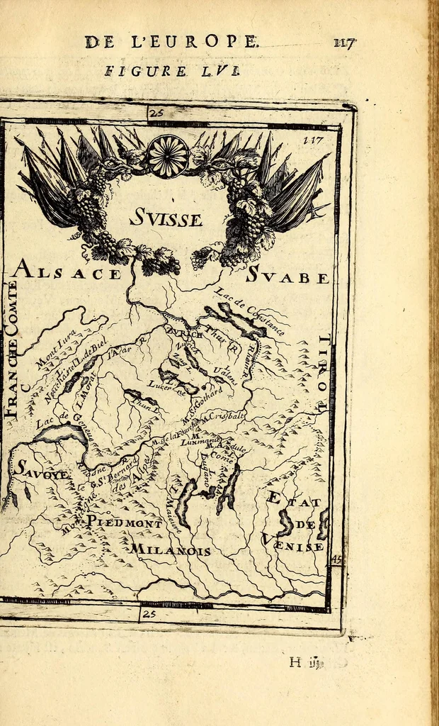 An illustration from Description de l'univers, : contenant les differents systêmes du monde, les cartes generales & particulieres de la geographie ancienne & moderne : les plans & les profils des principales villes & des autres lieux plus considerables de la terre ; avec les portraits des souverains qui y commandent, leurs blasons, titres & livrées : et les mœurs, religions, gouvernemens & divers habillemens de chaque nation. Dediee au roy., 1683, leaf 153