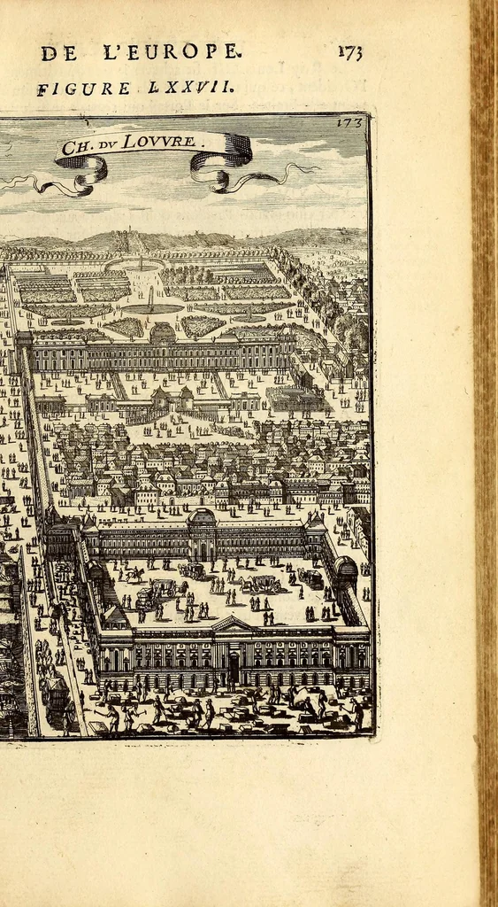 An illustration from Description de l'univers, : contenant les differents systêmes du monde, les cartes generales & particulieres de la geographie ancienne & moderne : les plans & les profils des principales villes & des autres lieux plus considerables de la terre ; avec les portraits des souverains qui y commandent, leurs blasons, titres & livrées : et les mœurs, religions, gouvernemens & divers habillemens de chaque nation. Dediee au roy., 1683, leaf 209