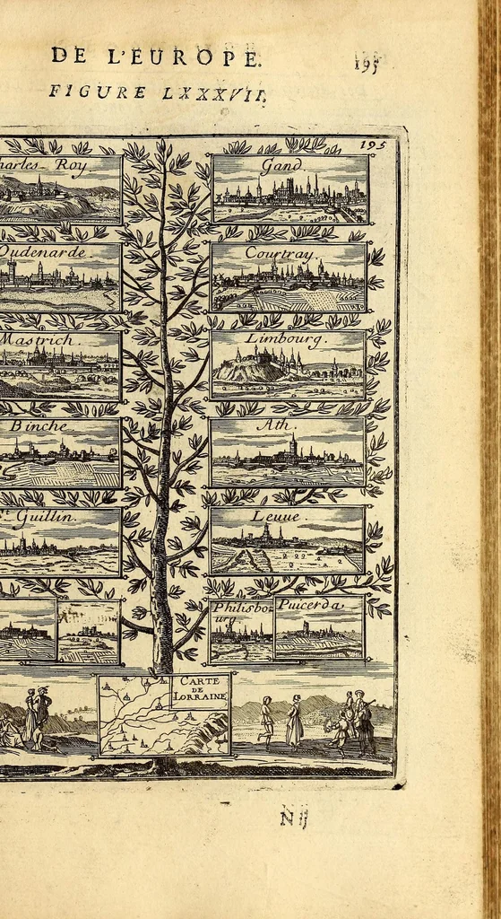 An illustration from Description de l'univers, : contenant les differents systêmes du monde, les cartes generales & particulieres de la geographie ancienne & moderne : les plans & les profils des principales villes & des autres lieux plus considerables de la terre ; avec les portraits des souverains qui y commandent, leurs blasons, titres & livrées : et les mœurs, religions, gouvernemens & divers habillemens de chaque nation. Dediee au roy., 1683, leaf 231