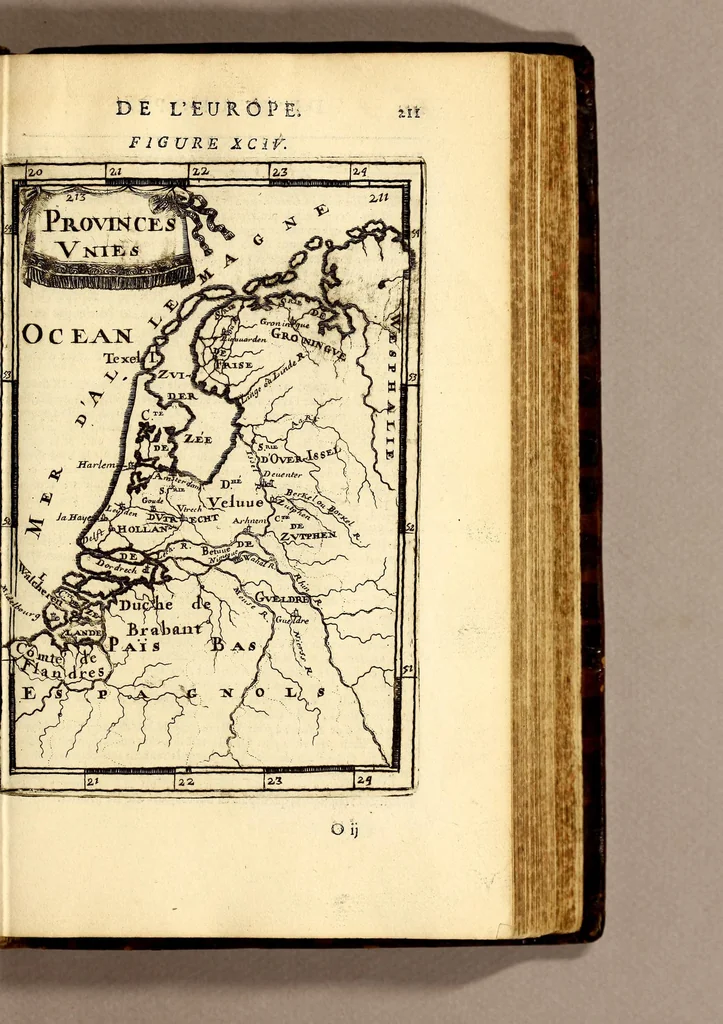 An illustration from Description de l'univers, : contenant les differents systêmes du monde, les cartes generales & particulieres de la geographie ancienne & moderne : les plans & les profils des principales villes & des autres lieux plus considerables de la terre ; avec les portraits des souverains qui y commandent, leurs blasons, titres & livrées : et les mœurs, religions, gouvernemens & divers habillemens de chaque nation. Dediee au roy., 1683, leaf 247