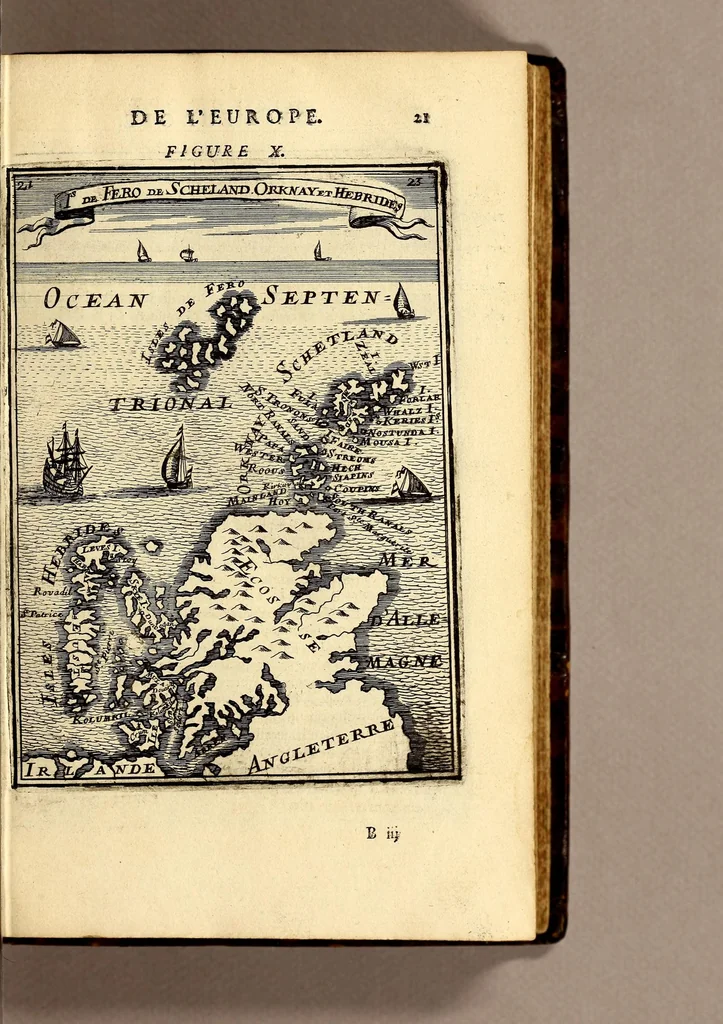 An illustration from Description de l'univers, : contenant les differents systêmes du monde, les cartes generales & particulieres de la geographie ancienne & moderne : les plans & les profils des principales villes & des autres lieux plus considerables de la terre ; avec les portraits des souverains qui y commandent, leurs blasons, titres & livrées : et les mœurs, religions, gouvernemens & divers habillemens de chaque nation. Dediee au roy., 1683, leaf 41