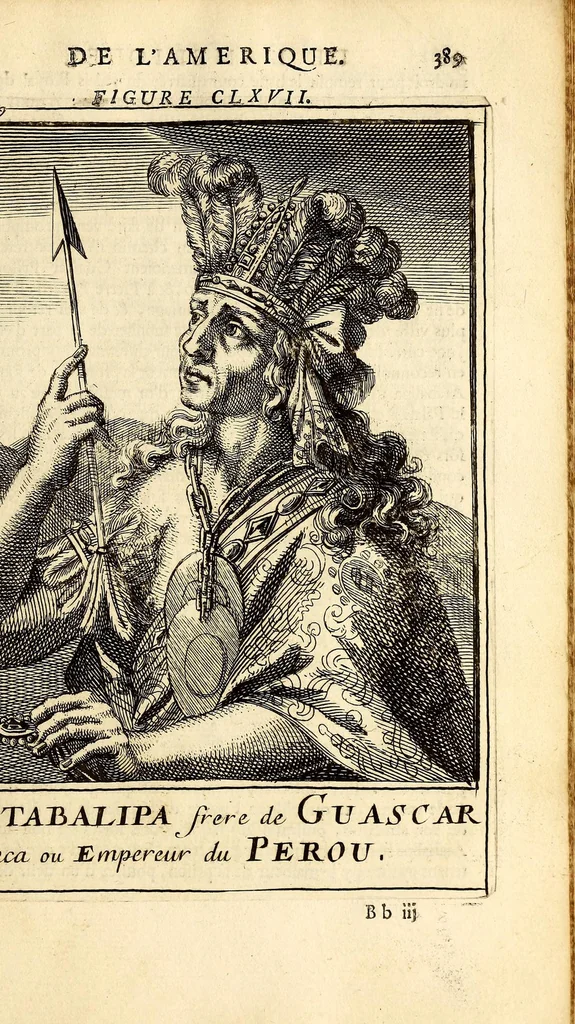 An illustration from Description de l'univers, : contenant les differents systêmes du monde, les cartes generales & particulieres de la geographie ancienne & moderne : les plans & les profils des principales villes & des autres lieux plus considerables de la terre ; avec les portraits des souverains qui y commandent, leurs blasons, titres & livrées : et les mœurs, religions, gouvernemens & divers habillemens de chaque nation. Dediee au roy., 1683, leaf 421