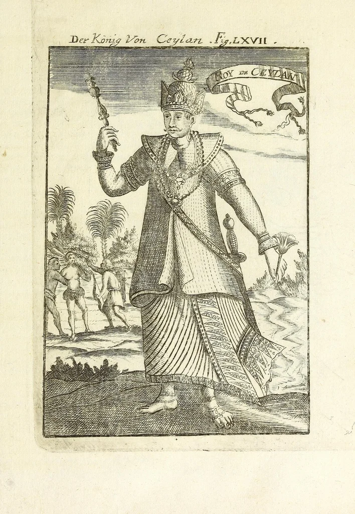 An illustration from Description de l'univers : contenant les differents systemes du monde, les cartes generales & particulieres de la geographie ancienne & moderne, les plans & les profils des principales villes & des autres lieux plus considerables de la Terre : avec les portraits des souverains qui y commandent, leurs blasons, titres & livrées : et les moeurs, religions, gouvernemens & divers habillemens de chaque nation, 1685, leaf 213