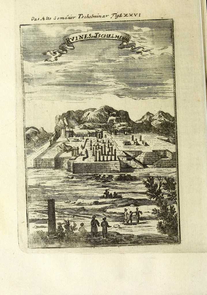 An illustration from Description de l'univers : contenant les differents systemes du monde, les cartes generales & particulieres de la geographie ancienne & moderne, les plans & les profils des principales villes & des autres lieux plus considerables de la Terre : avec les portraits des souverains qui y commandent, leurs blasons, titres & livrées : et les moeurs, religions, gouvernemens & divers habillemens de chaque nation, 1685, leaf 240