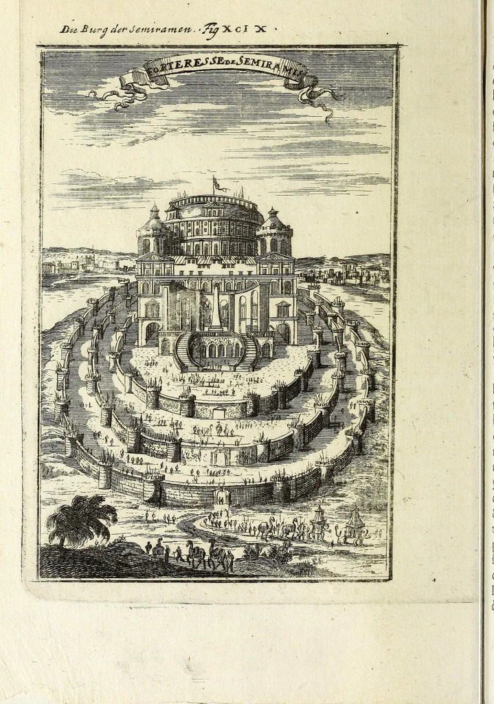 An illustration from Description de l'univers : contenant les differents systemes du monde, les cartes generales & particulieres de la geographie ancienne & moderne, les plans & les profils des principales villes & des autres lieux plus considerables de la Terre : avec les portraits des souverains qui y commandent, leurs blasons, titres & livrées : et les moeurs, religions, gouvernemens & divers habillemens de chaque nation, 1685, leaf 312