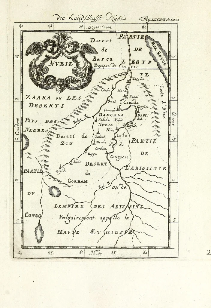 An illustration from Description de l'univers : contenant les differents systemes du monde, les cartes generales & particulieres de la geographie ancienne & moderne, les plans & les profils des principales villes & des autres lieux plus considerables de la Terre : avec les portraits des souverains qui y commandent, leurs blasons, titres & livrées : et les moeurs, religions, gouvernemens & divers habillemens de chaque nation, 1685, leaf 291