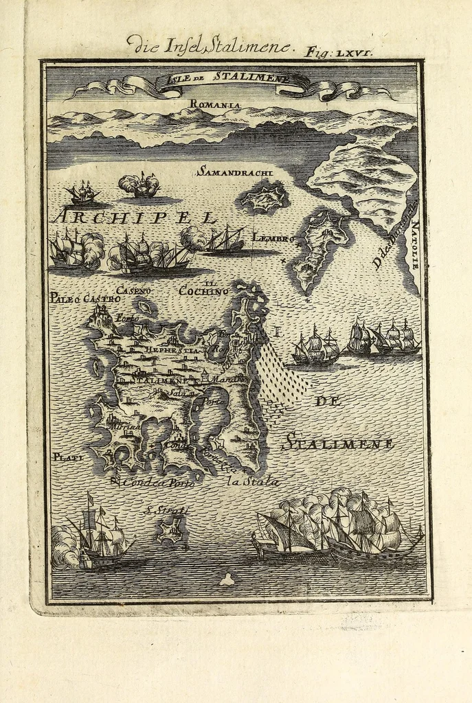 An illustration from Description de l'univers : contenant les differents systemes du monde, les cartes generales & particulieres de la geographie ancienne & moderne, les plans & les profils des principales villes & des autres lieux plus considerables de la Terre : avec les portraits des souverains qui y commandent, leurs blasons, titres & livrées : et les moeurs, religions, gouvernemens & divers habillemens de chaque nation, 1685, leaf 235