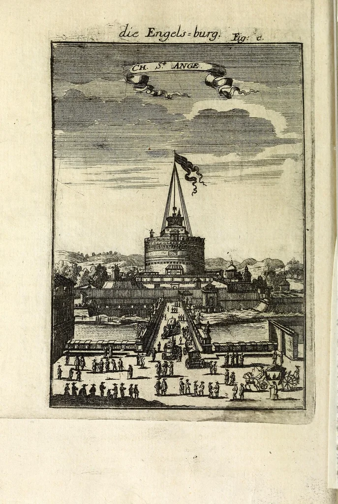 An illustration from Description de l'univers : contenant les differents systemes du monde, les cartes generales & particulieres de la geographie ancienne & moderne, les plans & les profils des principales villes & des autres lieux plus considerables de la Terre : avec les portraits des souverains qui y commandent, leurs blasons, titres & livrées : et les moeurs, religions, gouvernemens & divers habillemens de chaque nation, 1685, leaf 338