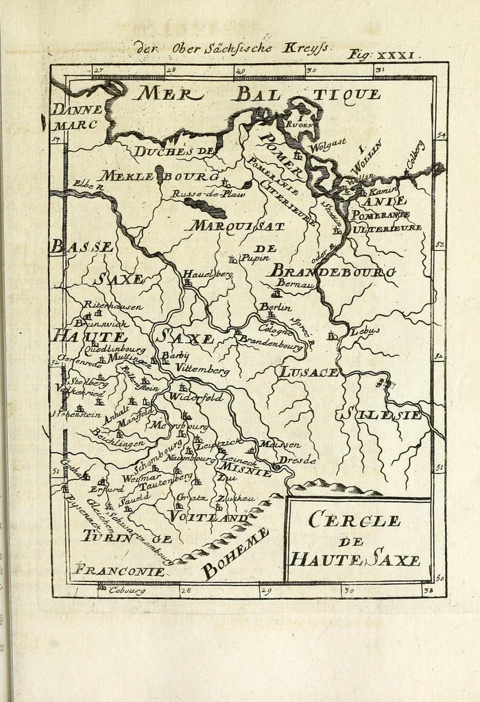 An illustration from Description de l'univers : contenant les differents systemes du monde, les cartes generales & particulieres de la geographie ancienne & moderne, les plans & les profils des principales villes & des autres lieux plus considerables de la Terre : avec les portraits des souverains qui y commandent, leurs blasons, titres & livrées : et les moeurs, religions, gouvernemens & divers habillemens de chaque nation, 1685, leaf 119