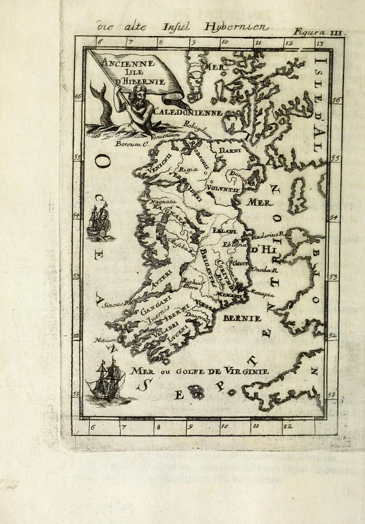 An illustration from Description de l'univers : contenant les differents systemes du monde, les cartes generales & particulieres de la geographie ancienne & moderne, les plans & les profils des principales villes & des autres lieux plus considerables de la Terre : avec les portraits des souverains qui y commandent, leurs blasons, titres & livrées : et les moeurs, religions, gouvernemens & divers habillemens de chaque nation, 1685, leaf 26