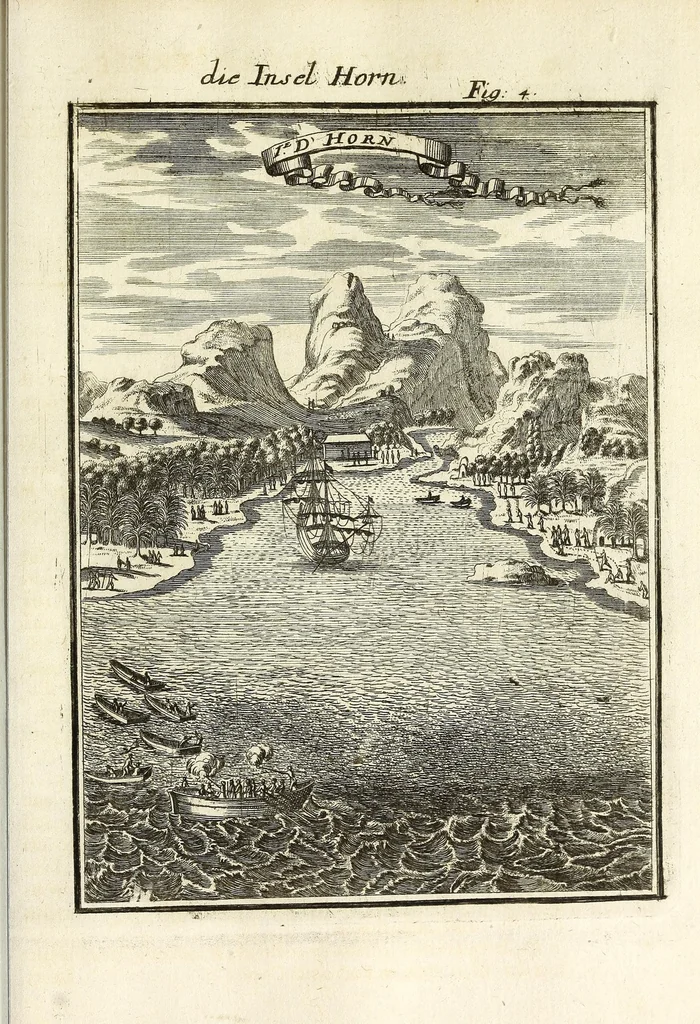 An illustration from Description de l'univers : contenant les differents systemes du monde, les cartes generales & particulieres de la geographie ancienne & moderne, les plans & les profils des principales villes & des autres lieux plus considerables de la Terre : avec les portraits des souverains qui y commandent, leurs blasons, titres & livrées : et les moeurs, religions, gouvernemens & divers habillemens de chaque nation, 1685, leaf 349