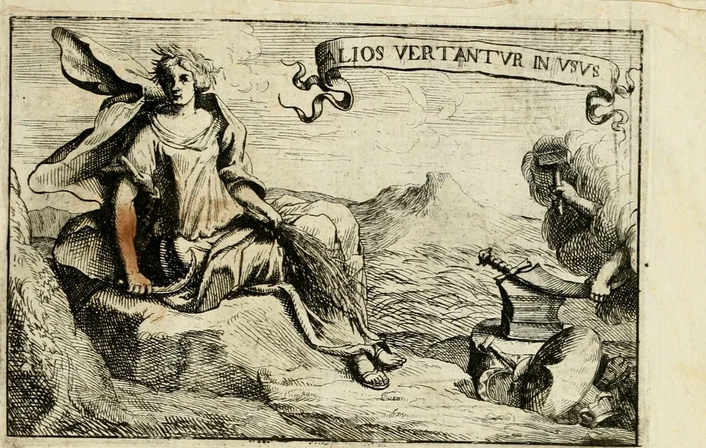 An illustration from Description des feux d'artifices faits a l'honneur du roy a Lille : par vn nouveau témoignage du zele de messieurs du Magistrat, ensuite de la venuë de Sa Majesté en cette ville, & de la rejouissance publique de la paix, l'an 1680, 1680, leaf 20