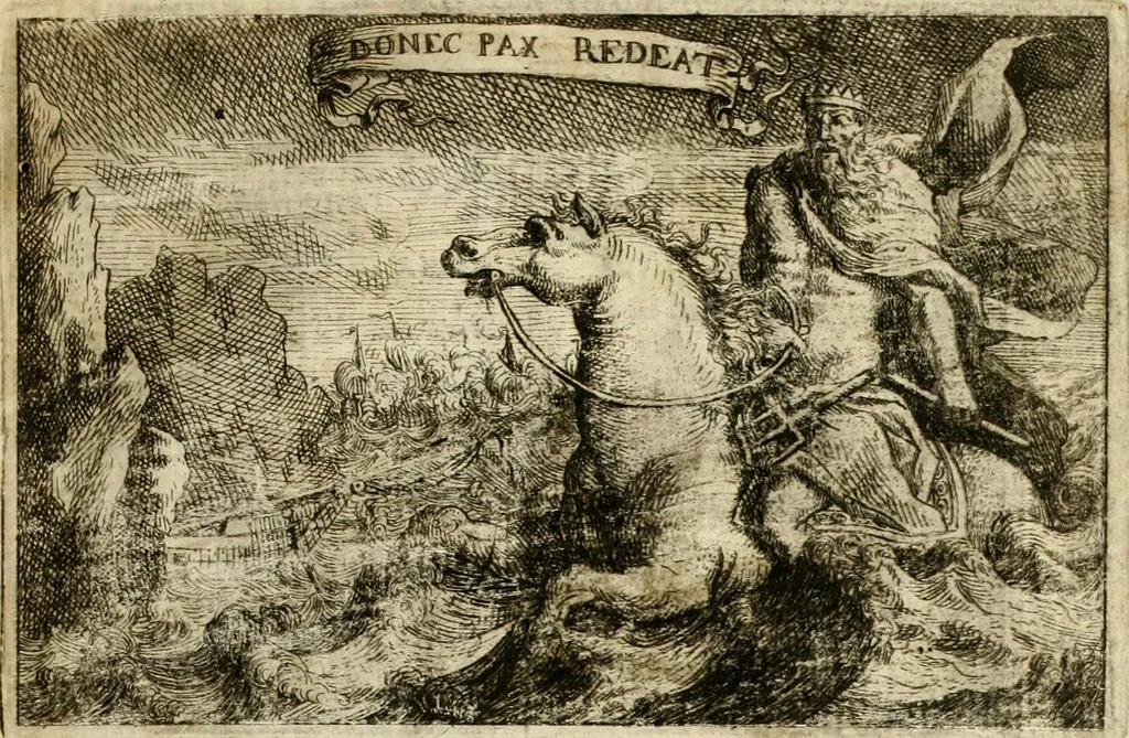 An illustration from Description des feux d'artifices faits a l'honneur du roy a Lille : par vn nouveau témoignage du zele de messieurs du Magistrat, ensuite de la venuë de Sa Majesté en cette ville, & de la rejouissance publique de la paix, l'an 1680, 1680, leaf 26
