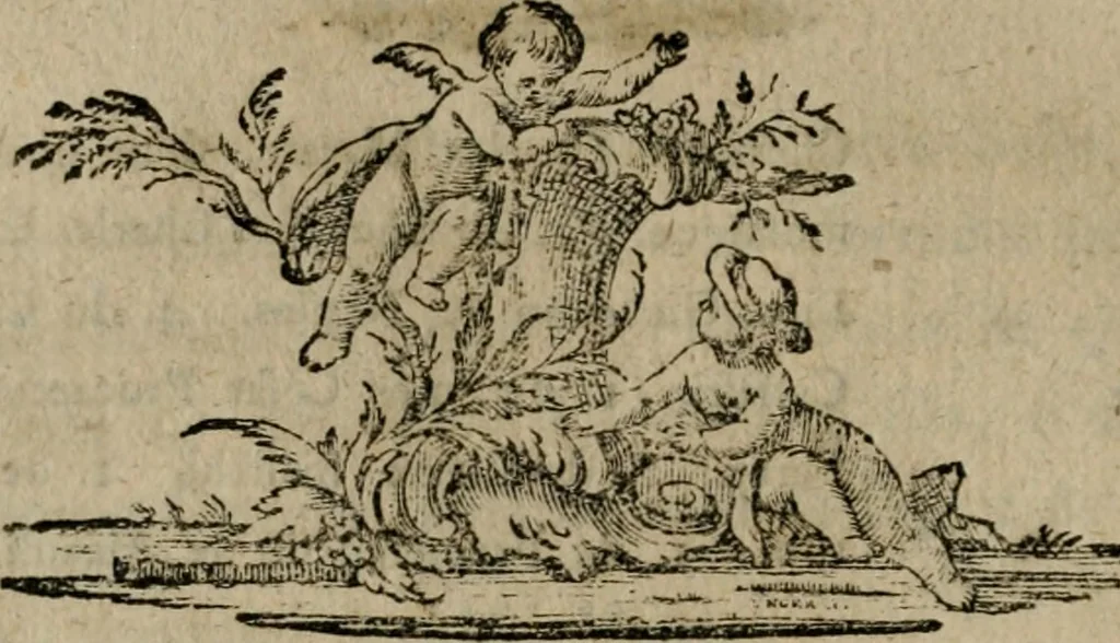 An illustration from Description de tout l'intérieur des deux palais de Sans-Souci, de ceux de Potsdam, et de Charlottenbourg : contenant l'explication de tous les tableaux comme aussi des antiquités et d'autres choses précieuses et remarquables, 1773, leaf 107