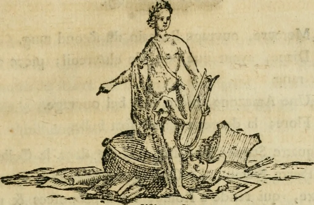 An illustration from Description de tout l'intérieur des deux palais de Sans-Souci, de ceux de Potsdam, et de Charlottenbourg : contenant l'explication de tous les tableaux comme aussi des antiquités et d'autres choses précieuses et remarquables, 1773, leaf 12